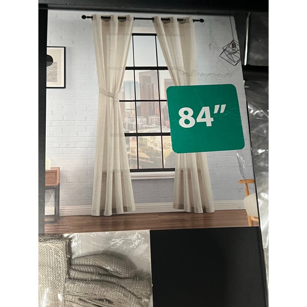 Lucky Brand Set of 2 Window Panels w tiebacks 84” long